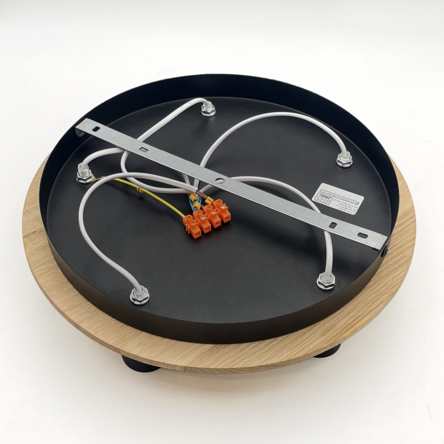 Kattovalo DUSTY 5xE27/15W/230V halkaisija 34 cm tammi/musta