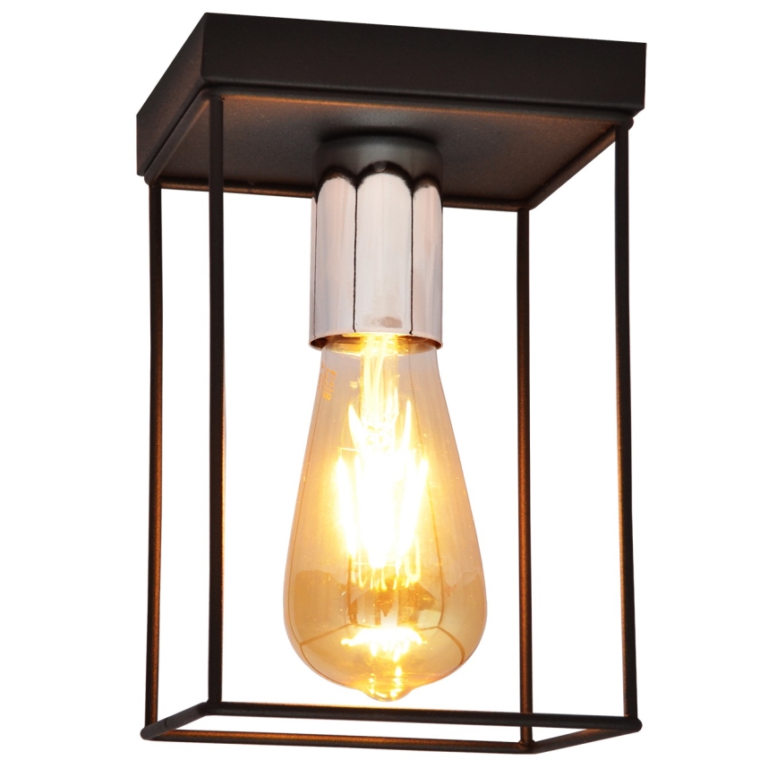 Kattovalo FINN 1xE27/15W/230V musta/kiiltävä kromi