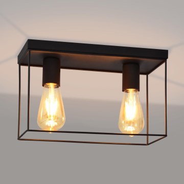 Kattovalo FINN 2xE27/15W/230V musta