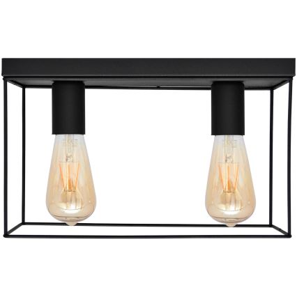 Kattovalo FINN 2xE27/15W/230V musta