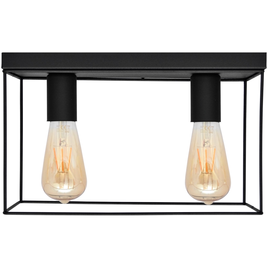 Kattovalo FINN 2xE27/15W/230V musta