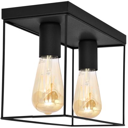 Kattovalo FINN 2xE27/15W/230V musta