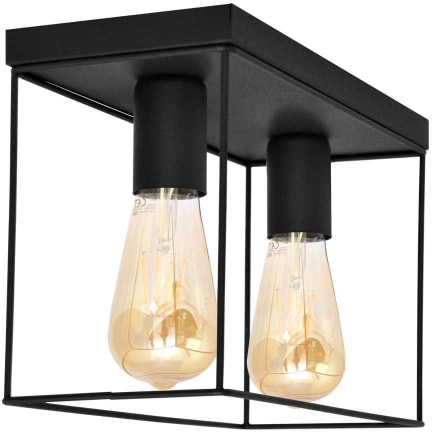 Kattovalo FINN 2xE27/15W/230V musta