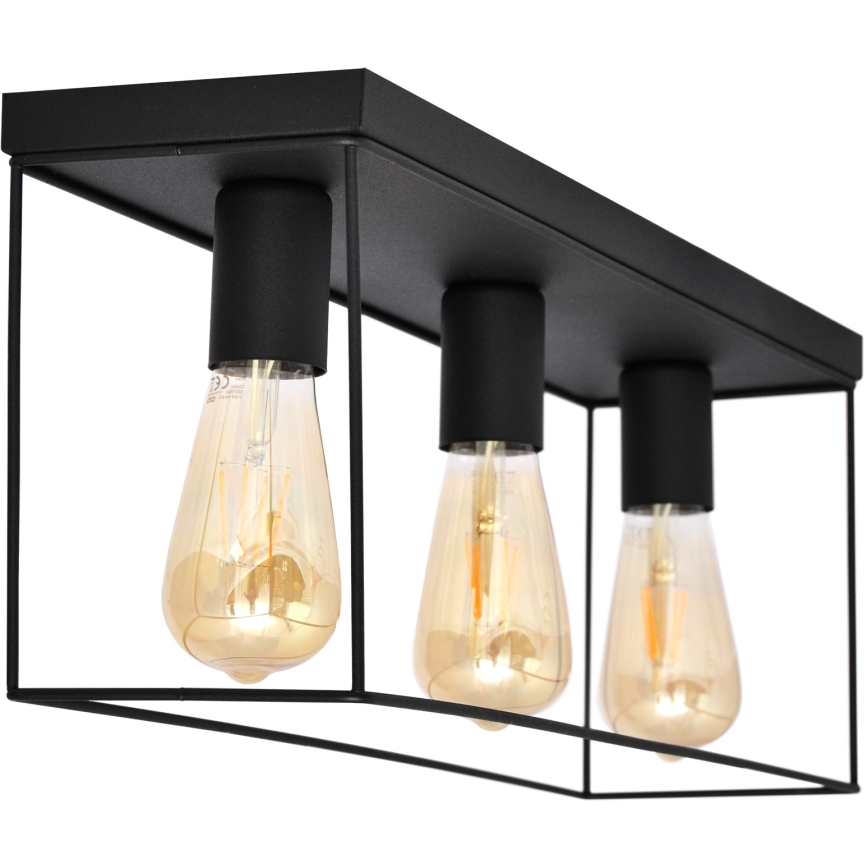 Kattovalo FINN 3xE27/15W/230V musta