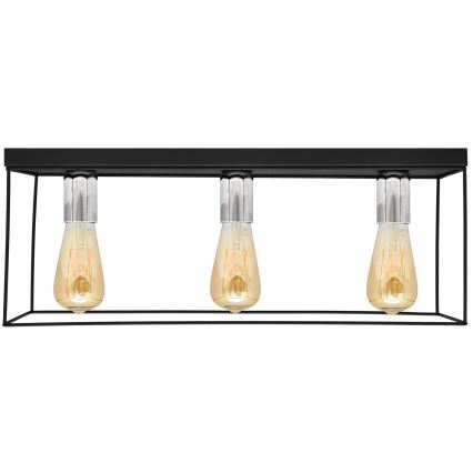 Kattovalo FINN 3xE27/15W/230V musta/kiiltävä kromi