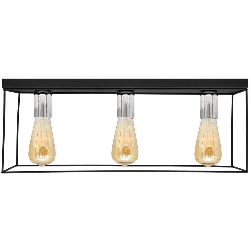 Kattovalo FINN 3xE27/15W/230V musta/kiiltävä kromi