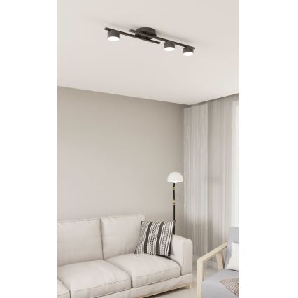 Kattovalo FRAGMENT 3xGX53/12W/230V musta