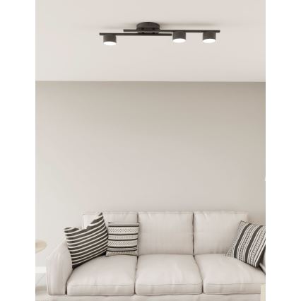 Kattovalo FRAGMENT 3xGX53/12W/230V musta