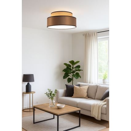 Kattovalo GRACE 1xE27/60W/230V halkaisija 40 cm beige/ruskea