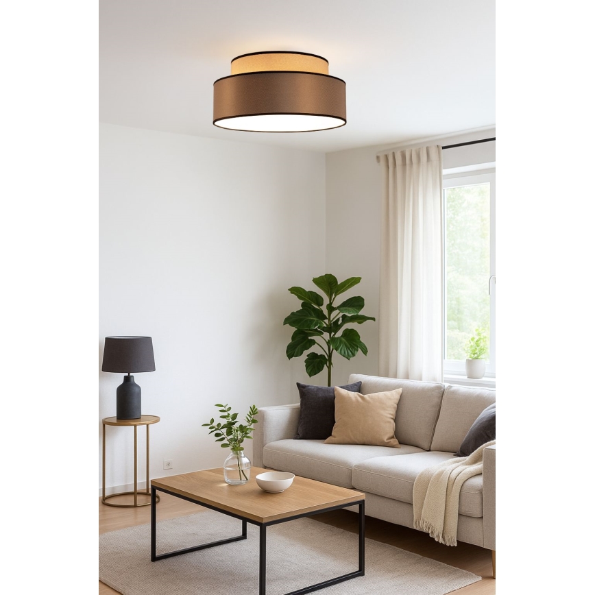 Kattovalo GRACE 1xE27/60W/230V halkaisija 40 cm beige/ruskea