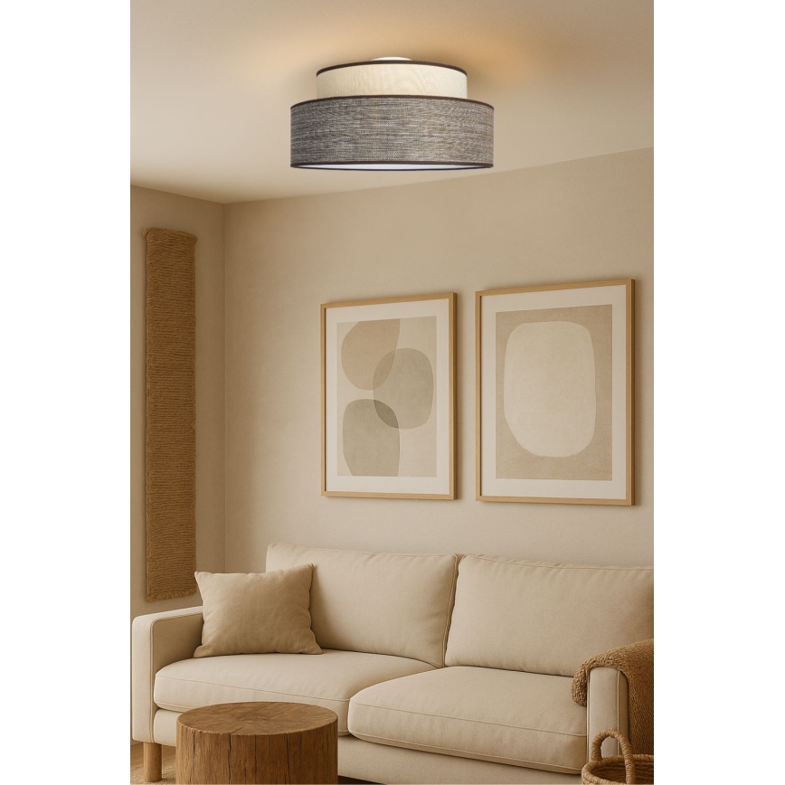 Kattovalo GRACE 1xE27/60W/230V halkaisija 40 cm kerma/ruskea