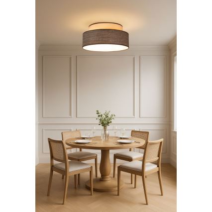 Kattovalo GRACE 1xE27/60W/230V halkaisija 40 cm kerma/ruskea