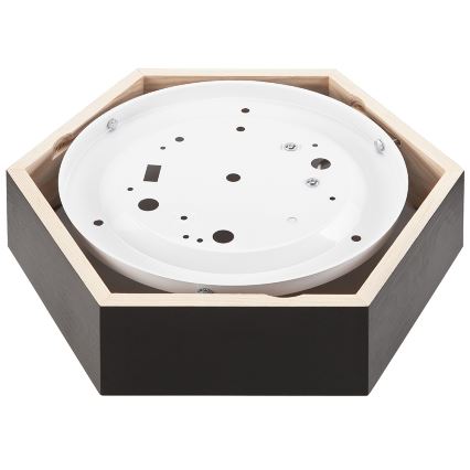 Kattovalo HEX 1xE27/60W/230V d. 32 cm mänty musta