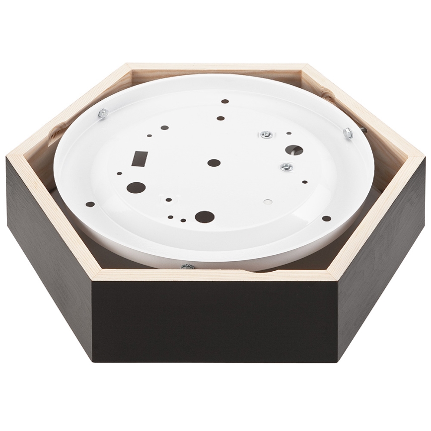 Kattovalo HEX 1xE27/60W/230V d. 32 cm mänty musta