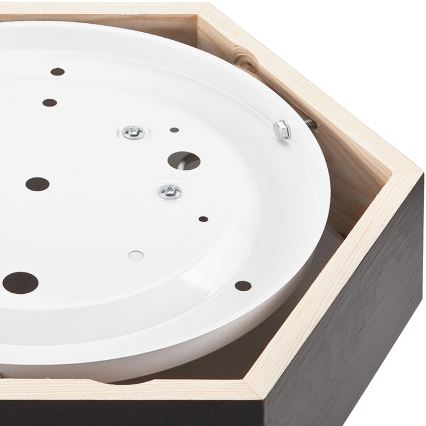 Kattovalo HEX 1xE27/60W/230V d. 32 cm mänty musta