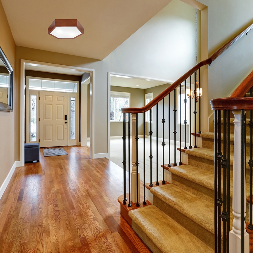 Kattovalo HEX 2xE27/60W/230V halkaisija 43 cm mänty ruskea