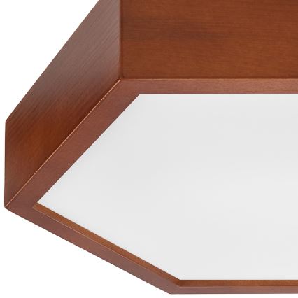 Kattovalo HEX 2xE27/60W/230V halkaisija 43 cm mänty ruskea