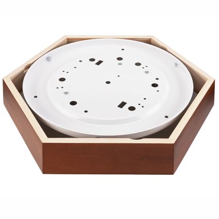 Kattovalo HEX 2xE27/60W/230V halkaisija 43 cm mänty ruskea