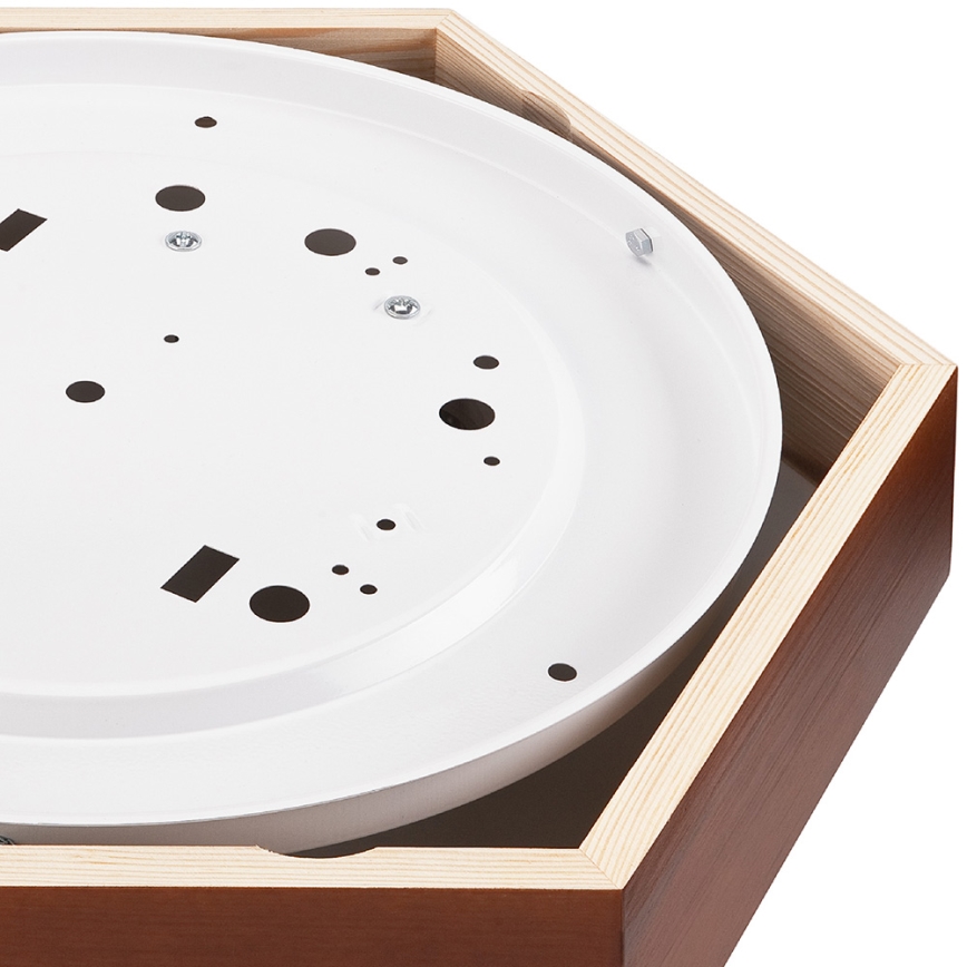 Kattovalo HEX 2xE27/60W/230V halkaisija 43 cm mänty ruskea