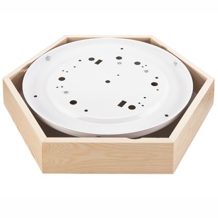 Kattovalo HEX NATURAL 2xE27/60W/230V d. 43 cm mänty