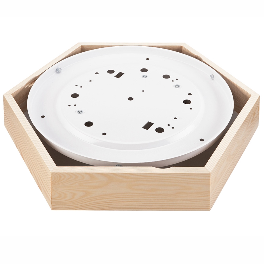 Kattovalo HEX NATURAL 2xE27/60W/230V d. 43 cm mänty