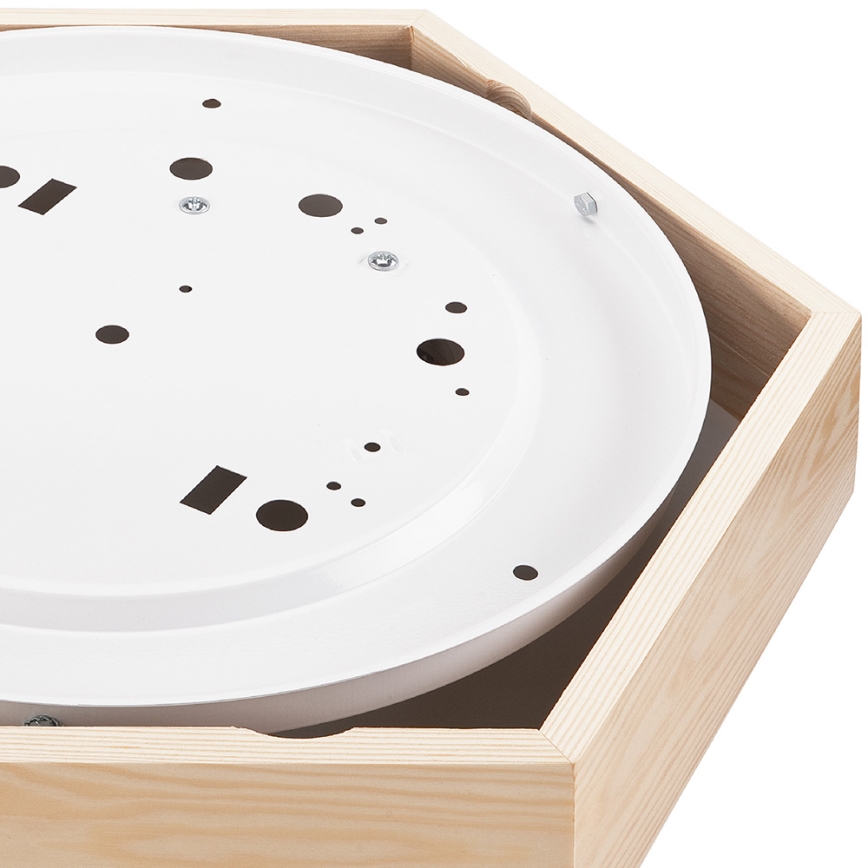 Kattovalo HEX NATURAL 2xE27/60W/230V d. 43 cm mänty