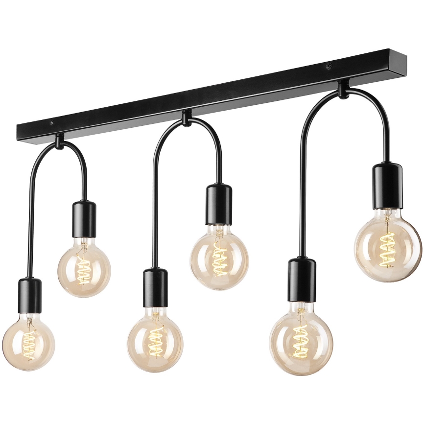 Kattovalo JANO 6xE27/15W/230V musta