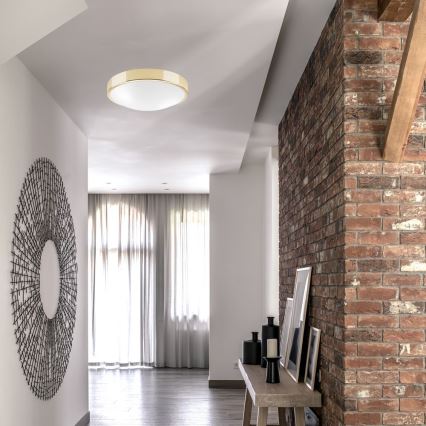 Kattovalo JONAS 2xE27/60W/230V halkaisija 36 cm kultainen