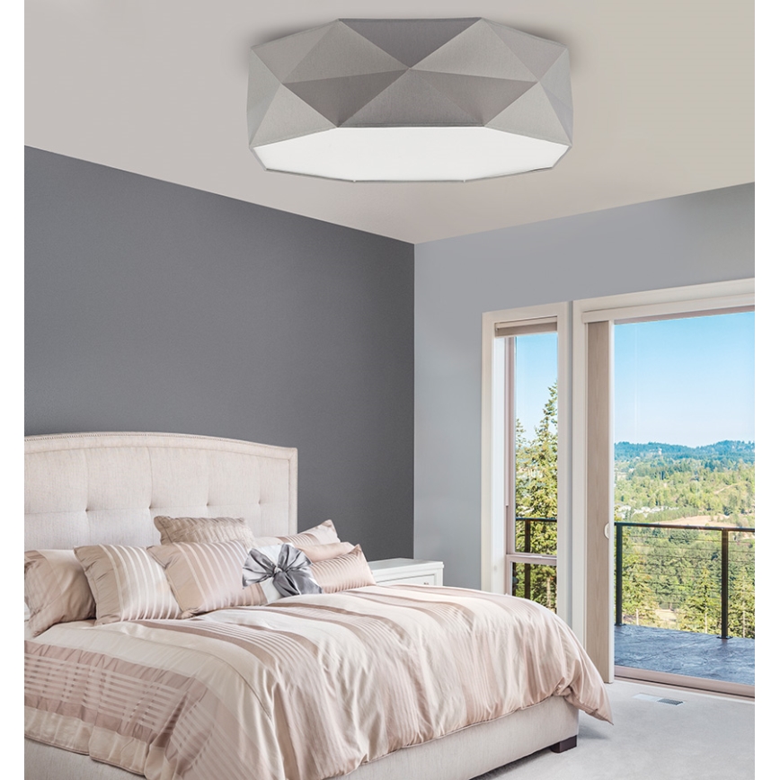 Kattovalo KANTOOR 4xE27/60W/230V harmaa