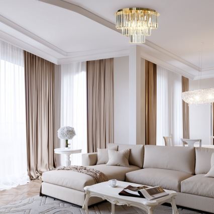 Kattovalo MILANO 6xE14/40W/230V kulta