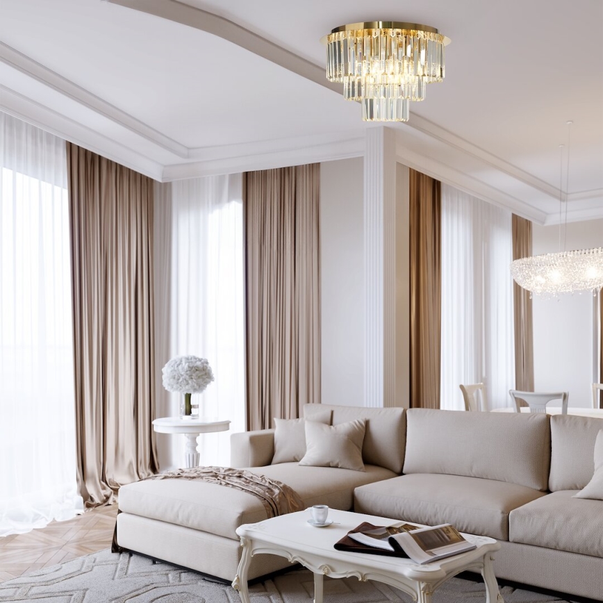 Kattovalo MILANO 6xE14/40W/230V kulta