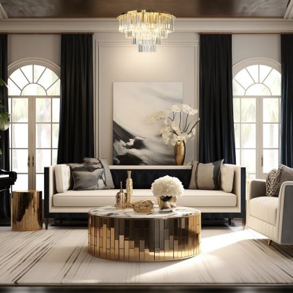 Kattovalo MILANO 9xE14/40W/230V kulta