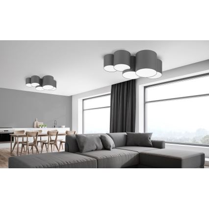 Kattovalo MONA 5xE27/15W/230V harmaa