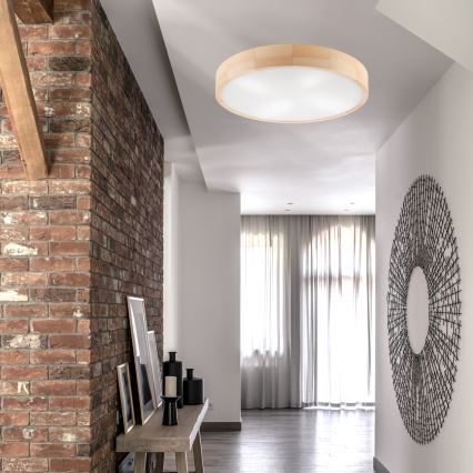 Kattovalo NATURAL 4xE27/60W/230V ø 57,5 cm mänty