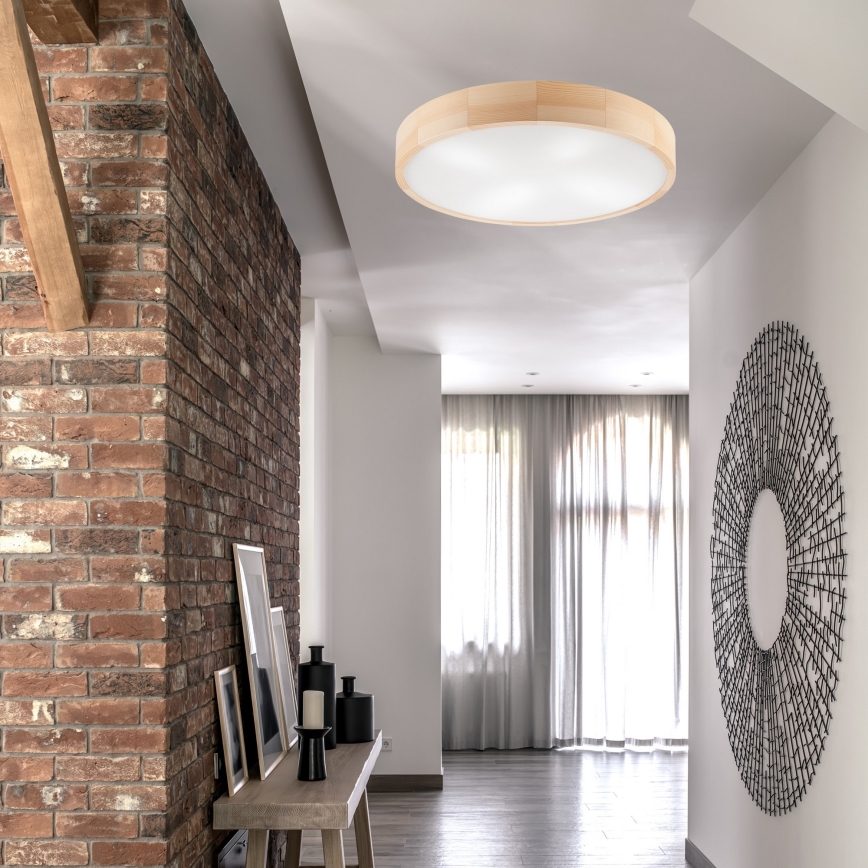 Kattovalo NATURAL 4xE27/60W/230V ø 57,5 cm mänty