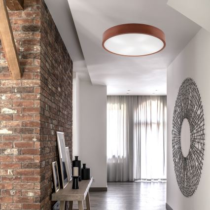 Kattovalo NATURAL 4xE27/60W/230V ø 57,5 cm mänty/ruskea