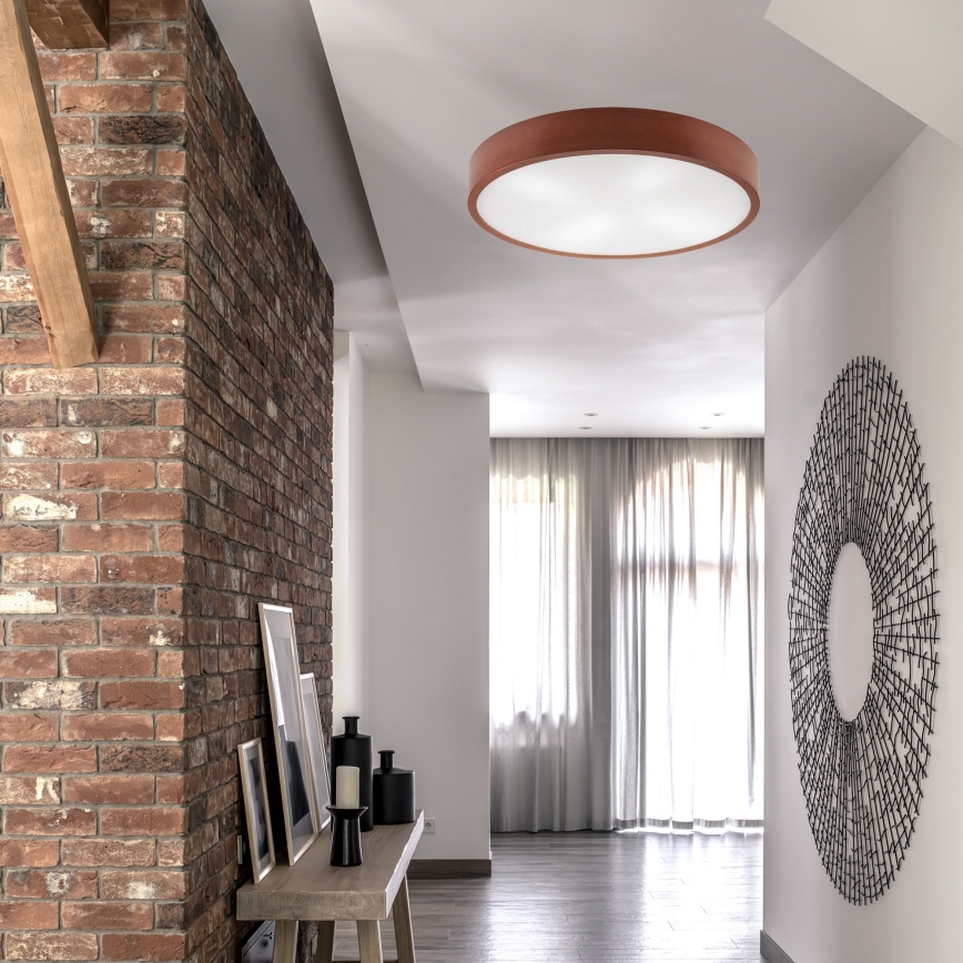 Kattovalo NATURAL 4xE27/60W/230V ø 57,5 cm mänty/ruskea