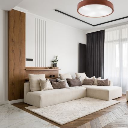 Kattovalo NATURAL 4xE27/60W/230V ø 57,5 cm mänty/ruskea