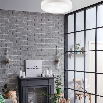 Kattovalo NATURAL 4xE27/60W/230V ø 57,5 cm valkoinen/mänty