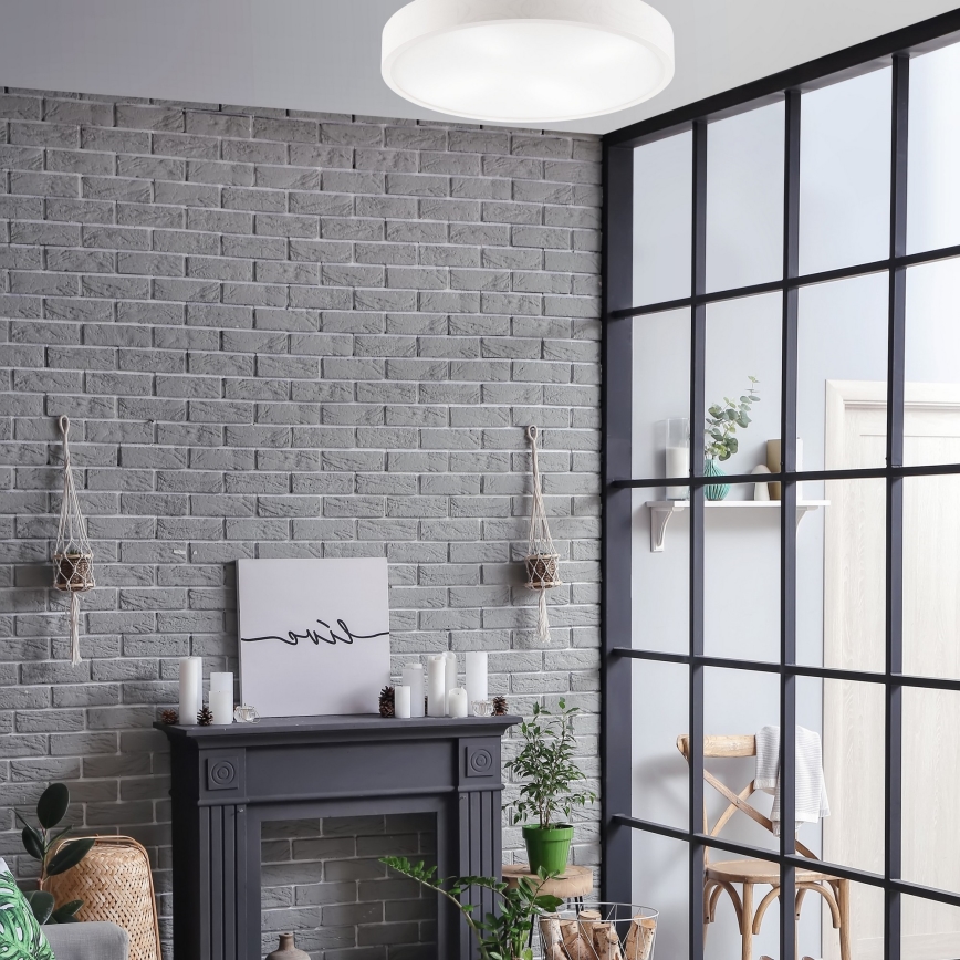 Kattovalo NATURAL 4xE27/60W/230V ø 57,5 cm valkoinen/mänty