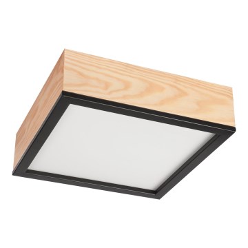 Kattovalo NATURAL SQUARE 2xE27/15W/230V 31x31 cm mänty/musta