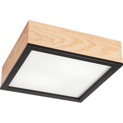 Kattovalo NATURAL SQUARE 2xE27/15W/230V 31x31 cm mänty/musta