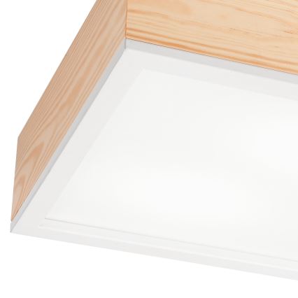 Kattovalo NATURAL SQUARE 2xE27/15W/230V 31x31 cm mänty/valkoinen