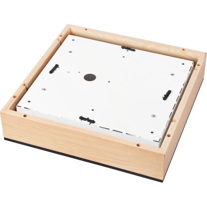 Kattovalo NATURAL SQUARE 4xE27/15W/230V 39x39 cm mänty/musta