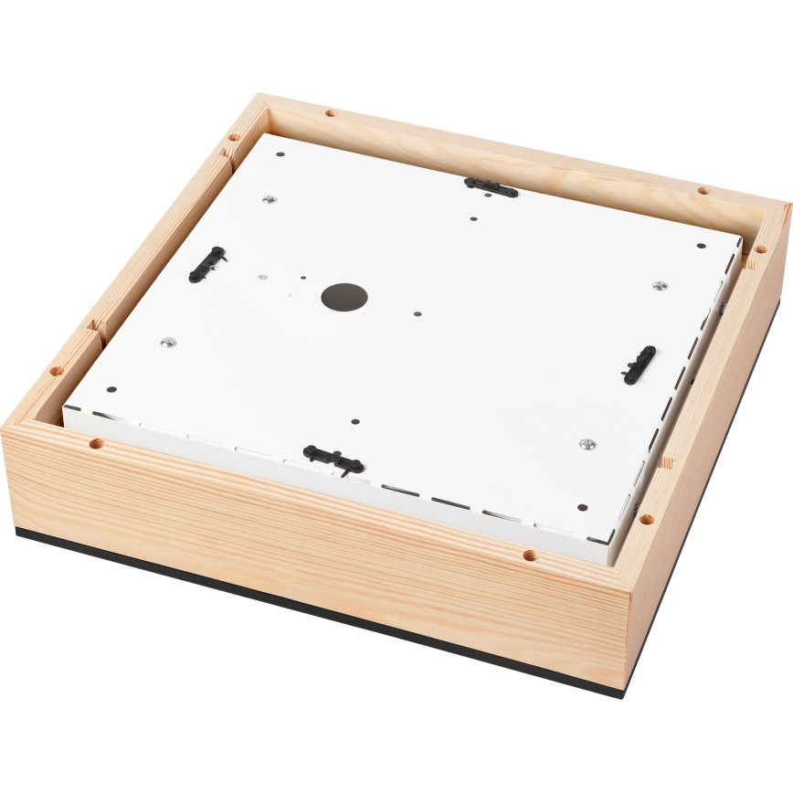 Kattovalo NATURAL SQUARE 4xE27/15W/230V 39x39 cm mänty/musta