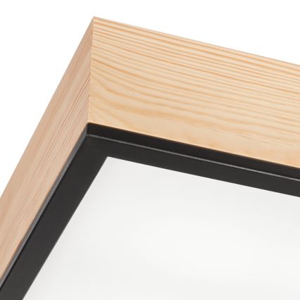 Kattovalo NATURAL SQUARE 4xE27/15W/230V 39x39 cm mänty/musta