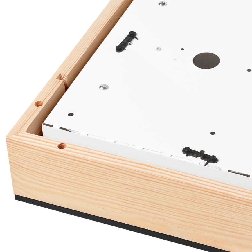 Kattovalo NATURAL SQUARE 4xE27/15W/230V 39x39 cm mänty/musta