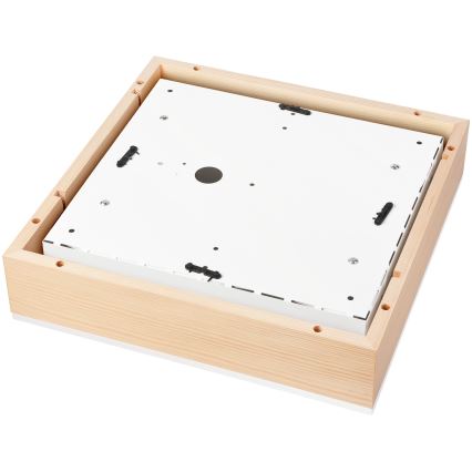 Kattovalo NATURAL SQUARE 4xE27/15W/230V 39x39 cm mänty/valkoinen