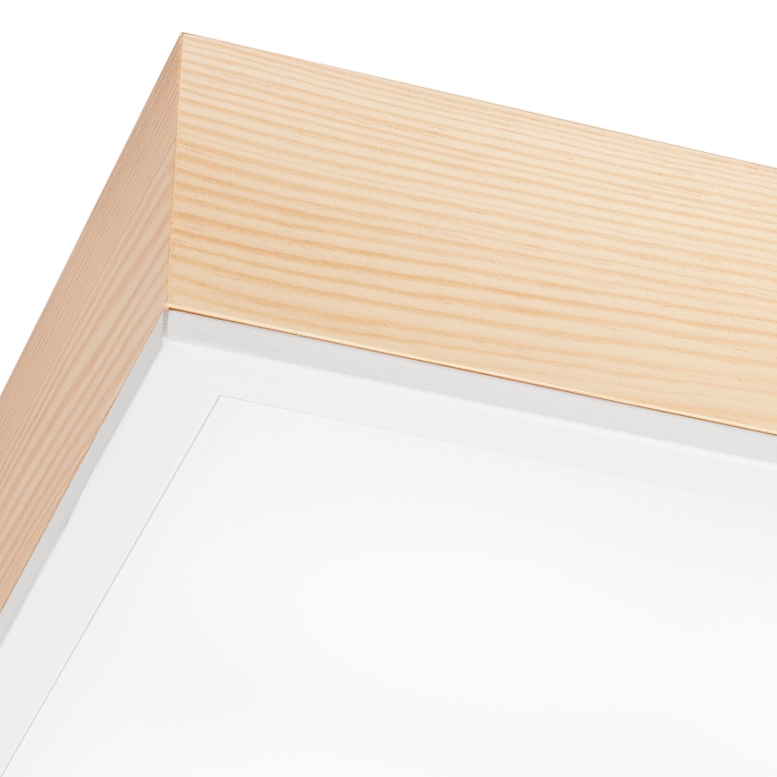 Kattovalo NATURAL SQUARE 4xE27/15W/230V 39x39 cm mänty/valkoinen