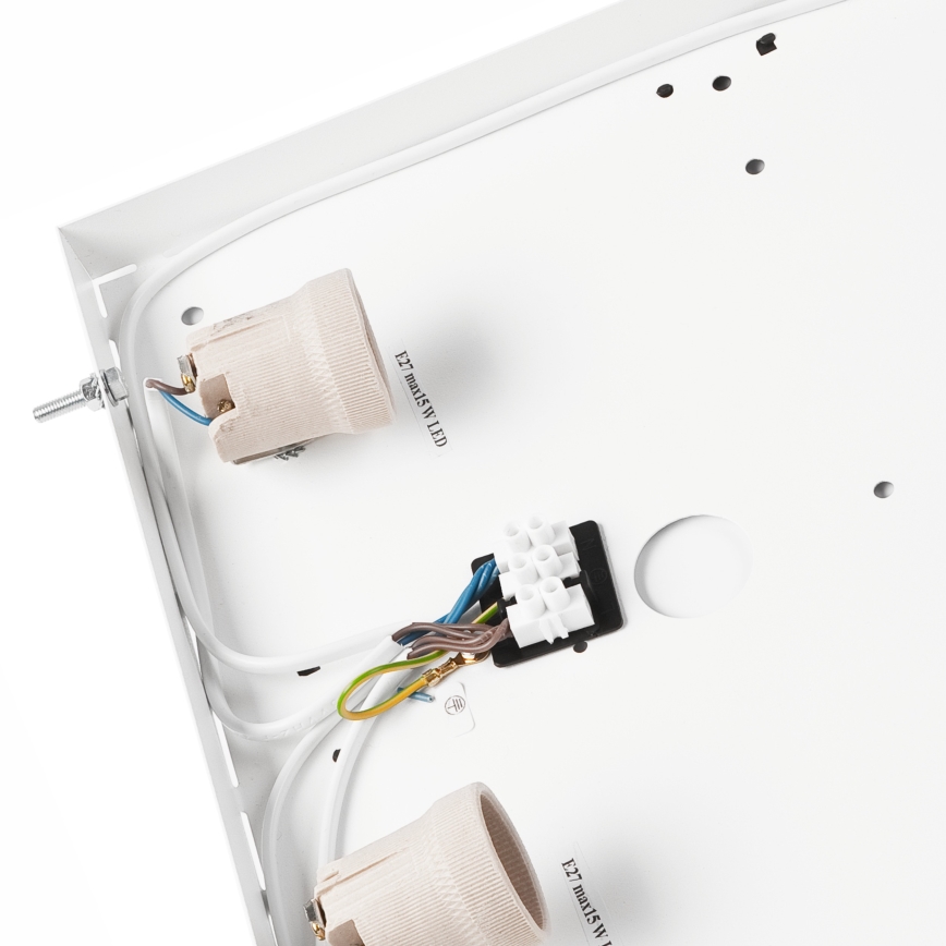 Kattovalo NATURAL SQUARE 4xE27/15W/230V 39x39 cm mänty/valkoinen